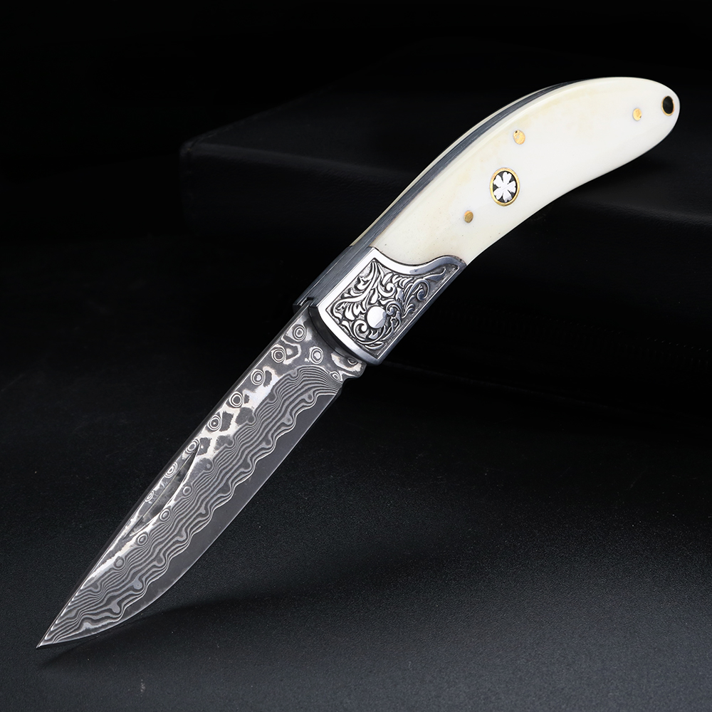 Bone Folder Tool - سكين قابل للطي من فولاذ دمشق